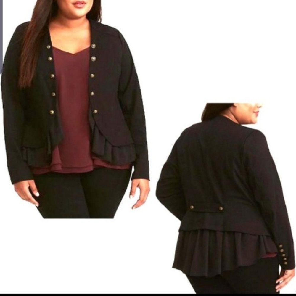 Torrid Ruffle Military Jacket